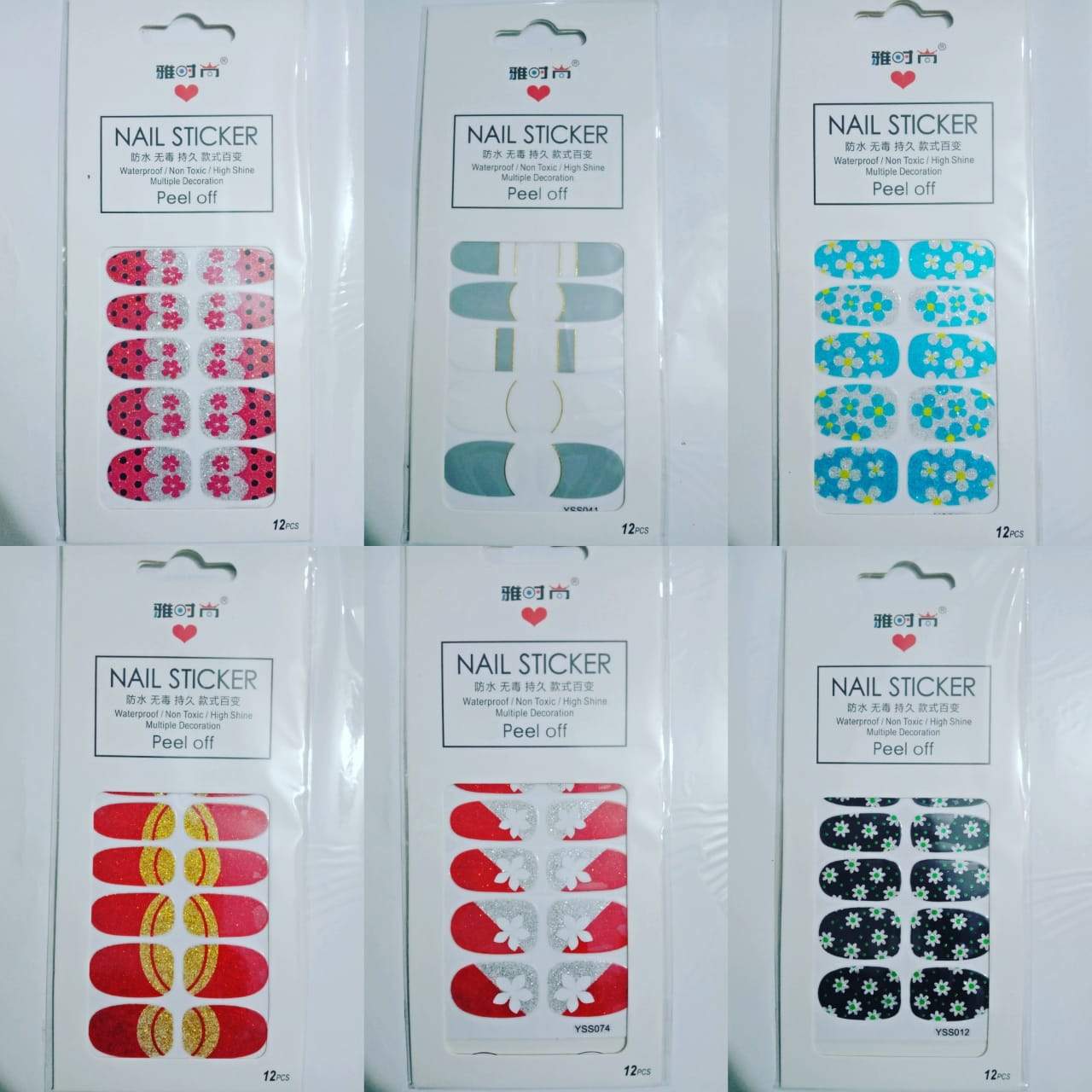 1Pcs Random DIY Nail Stickers Colorful Water Transfer Nail Stickers 3D Flower Foil Adhesive Nail Art Decoration nsfrmir2a-1