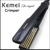 Kemei 332 km-332 - Professional Hair Straightener Crimper wide plate temperature control instant heating - Black khcmiz1a-2