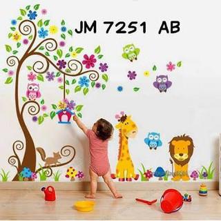 WALL STICKER JM7251ab  wallsticker 2x60x90 wallstiker trans JM7251-GIRAFFE LION TREE