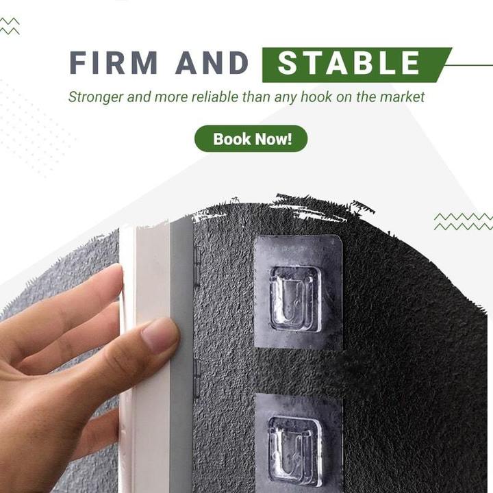 Double Sided Hooks Adhesive Wall Hooks for Hanging - Transparent  hrfrclv1f-1