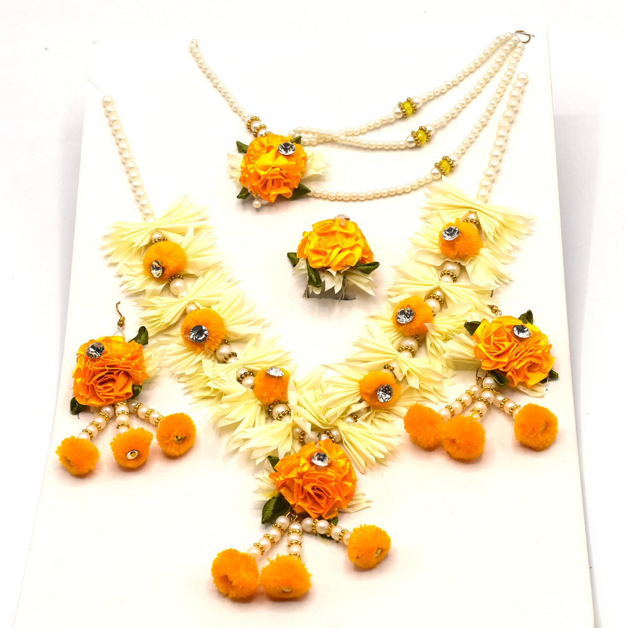 BRIDAL FLOWER GAJRA Indian Pakistani wedding Jewellery Set Mehndi For Women