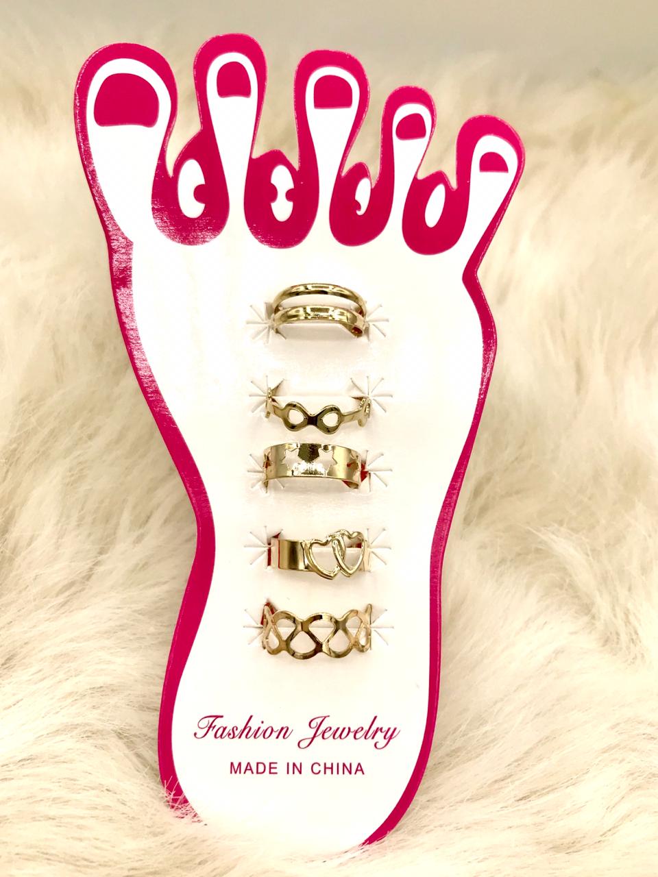 5PCS Hand and Foot Adjustable Toe Ring for Women Girl Fashion Simple Knuckle Stackable Open Band Hawaiian Beach Jewelry fgfrgdf2d-1