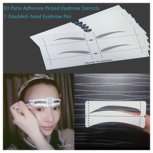 AliceRomeo 32 Pcs/Set Fashion Eyebrow Template Stickers Makeup Eyebrow Stencils Drawing Card ssfrwes4h-4