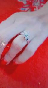 Women Ring Opening Rotatable Shiny Rhinestone