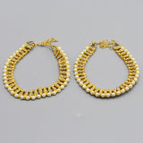 Gold Layered Initial Cuban Link Chain Iced Out Anklets for Women Cuban Anklet Ankle Bracelet Stainless Steel Jewelry