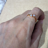 Luxury Zircon Gold Double Student Rings For Woman 2021 New Fashion Gothic Finger Jewelry Wedding Party Girl's Ring