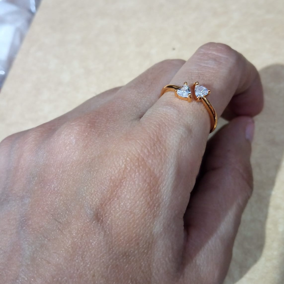 Luxury Zircon Gold Double Student Rings For Woman 2021 New Fashion Gothic Finger Jewelry Wedding Party Girl's Ring