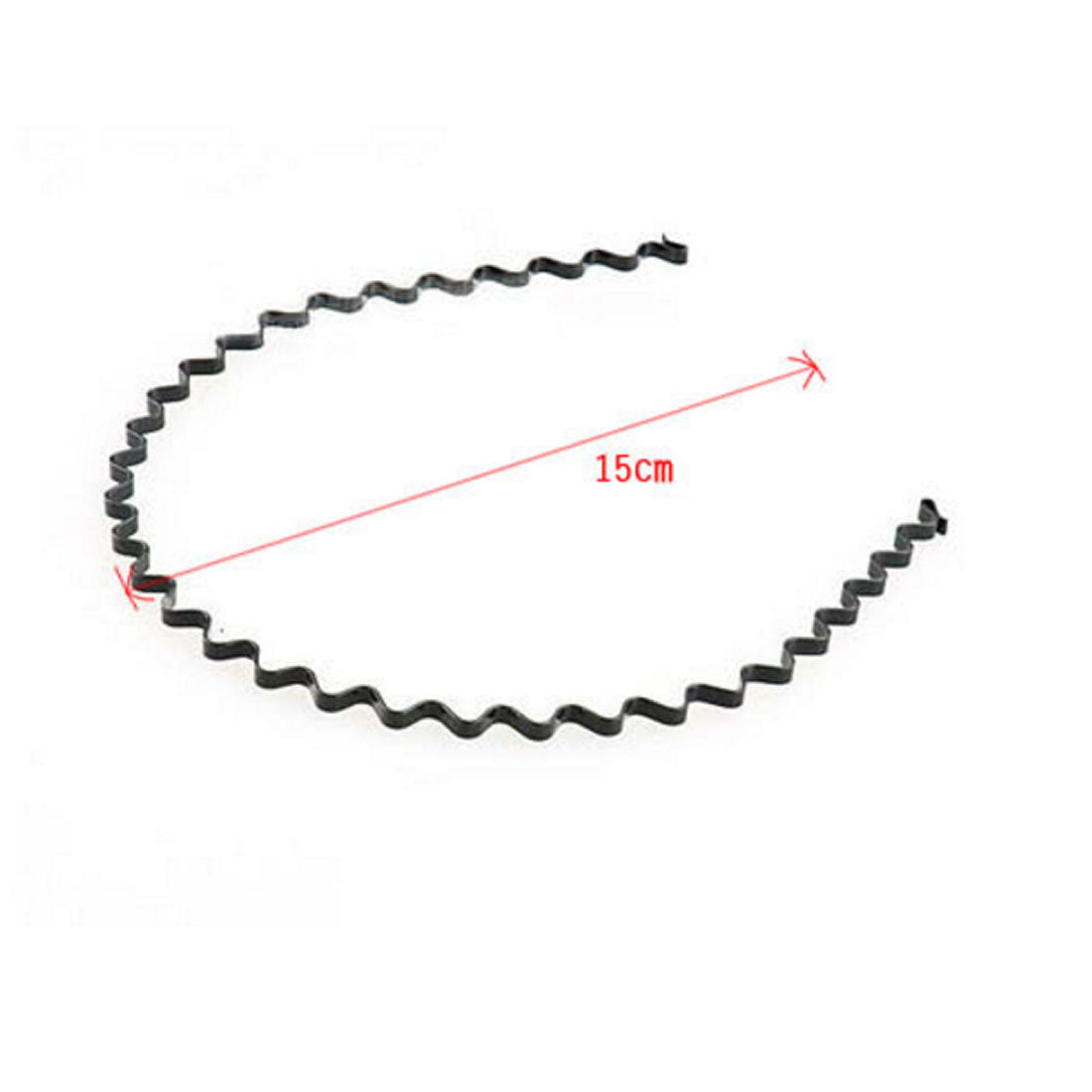 Wavy Spring Black Metal Zigzag Hair Band htfrbks5b-1