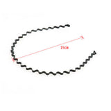 Wavy Spring Black Metal Zigzag Hair Band htfrbks5b-1