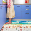 The SK9174N blue beach nano waterproof and oil-proof wall is attached to the porch bedroom floor seamless patchwork sticker PVC