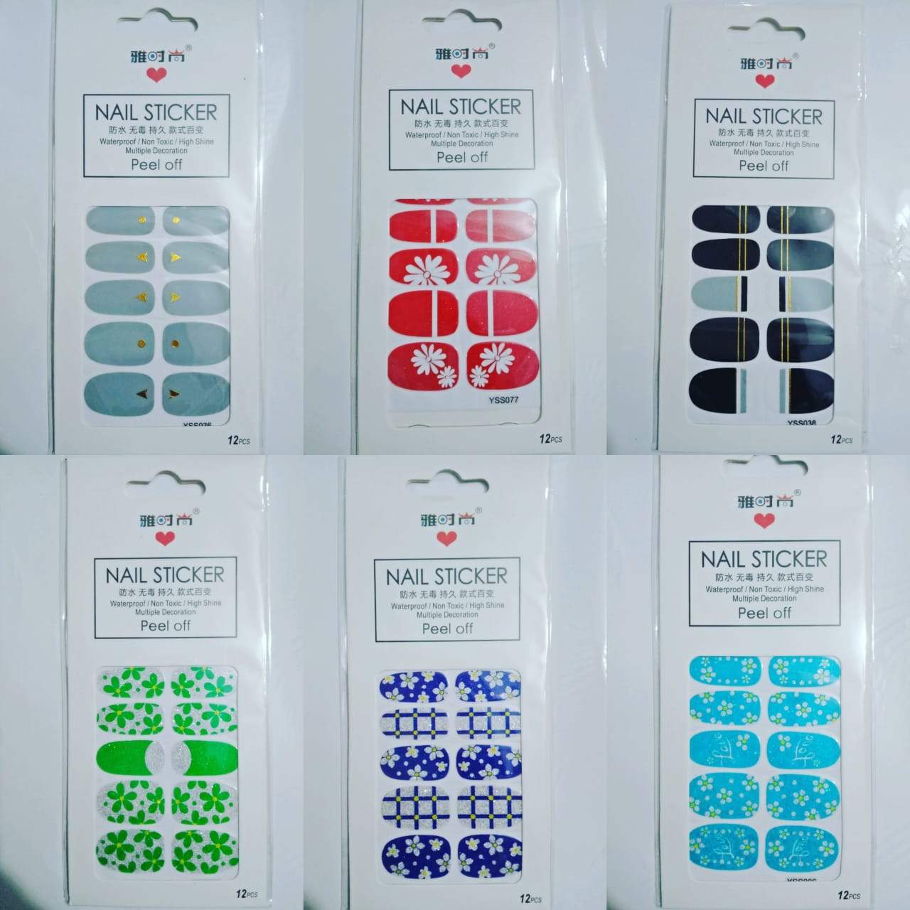 1Pcs Random DIY Nail Stickers Colorful Water Transfer Nail Stickers 3D Flower Foil Adhesive Nail Art Decoration nsfrmir2a-1