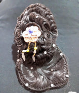 Cosmic Women and Girl Black Synthetic Fiber Style Decorated Juda Stud Work Hair Extension
