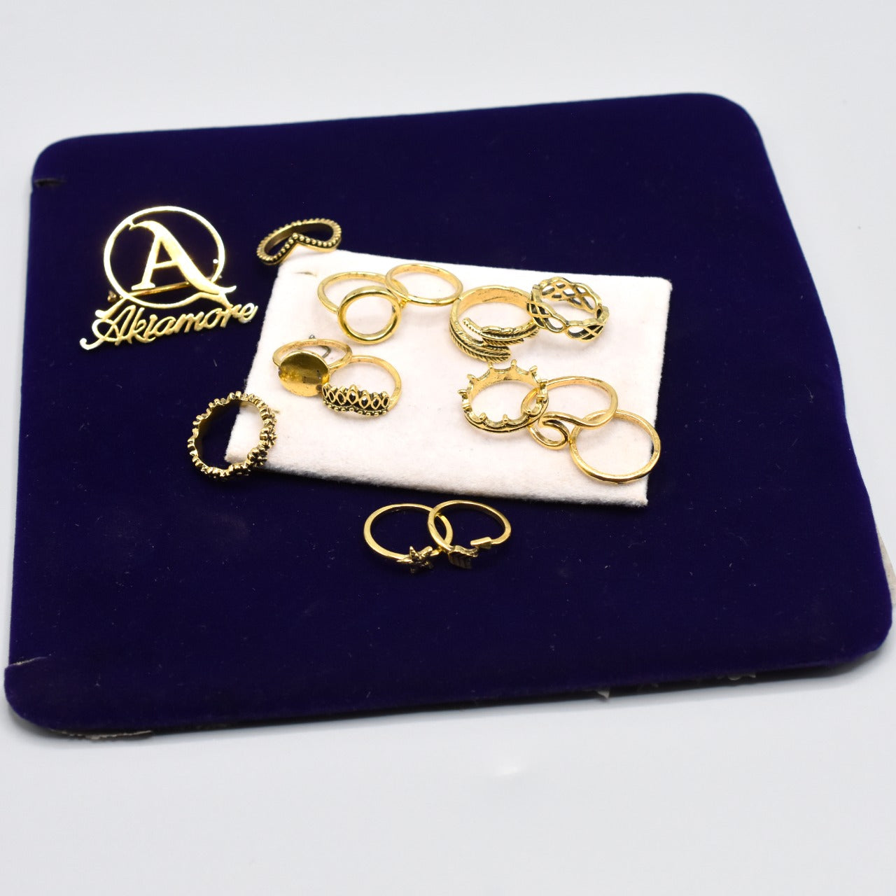 15 Pcs/Pack Golden and Silver Ring Set  Vintage Punk Rings Fashion Jewelry for Women Party Gifts fgfrgrf2m-1