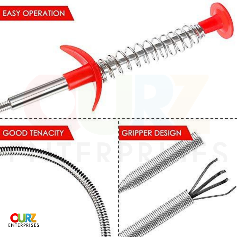 Metal Flexible 90 cm Wire Brush Hand Sink Cleaning Hook Sewer Dredging  Device Snake Drain Cleaner Spring Pipe Dredging Tool Drain Opener Drain  Clog Remover Sink Grabber Claws Opener Tool for Sewer