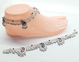 Silver Anklet Multi colour Payal GNR
