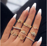 9Pcs/Set Fashion Vintage Ring