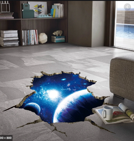 3D Space Nebula Roof Floor Decorative Vinyl Wall Stickers Funny Art Wall Decals Mural for Kids Rooms Bedroom Home Decor XL8306