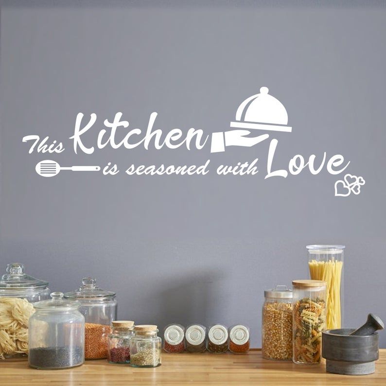 This kitchen is seasoned with love for kitchen wall sticker