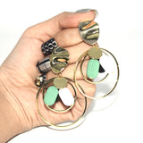 Simple Fashion Creative Golden Black Metal Geometric Earrings For Women Vintage Big Round Hanging Dangle Drop Earrings Female egfrmib9j-1