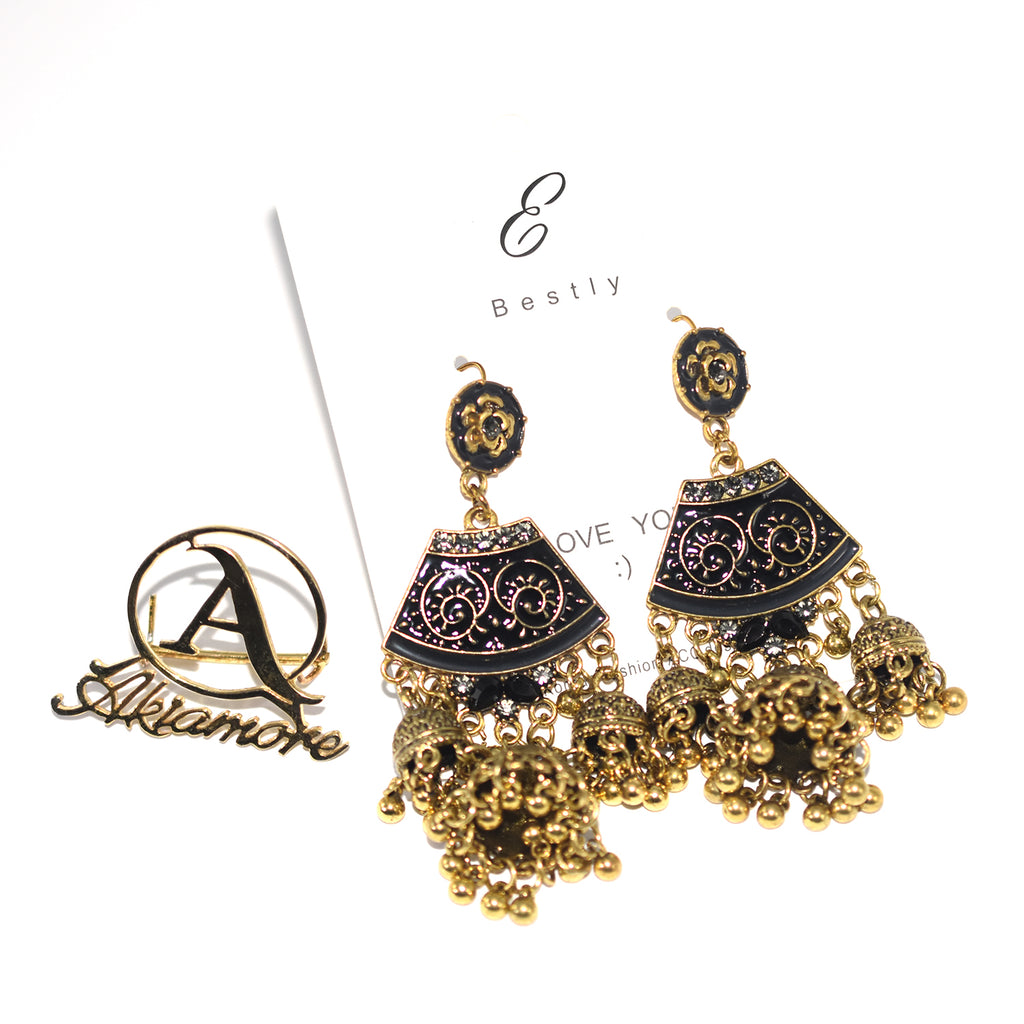 Boho Vintage Indian Jhumka Big Bells Tassel Drop Earrings for Women Ethnic Carved Statement Earring Jewelry egfrmib9l-1