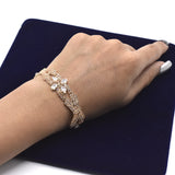 Sterling Golden and Rose Gold Silver Ladies Cubic Zirconia Tennis Bracelet Women Girls Fashion Box Chain Bracelets Jewelry btfrgda4e-a