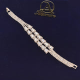 Sterling Golden and Rose Gold Silver Ladies Cubic Zirconia Tennis Bracelet Women Girls Fashion Box Chain Bracelets Jewelry btfrgda4e-a