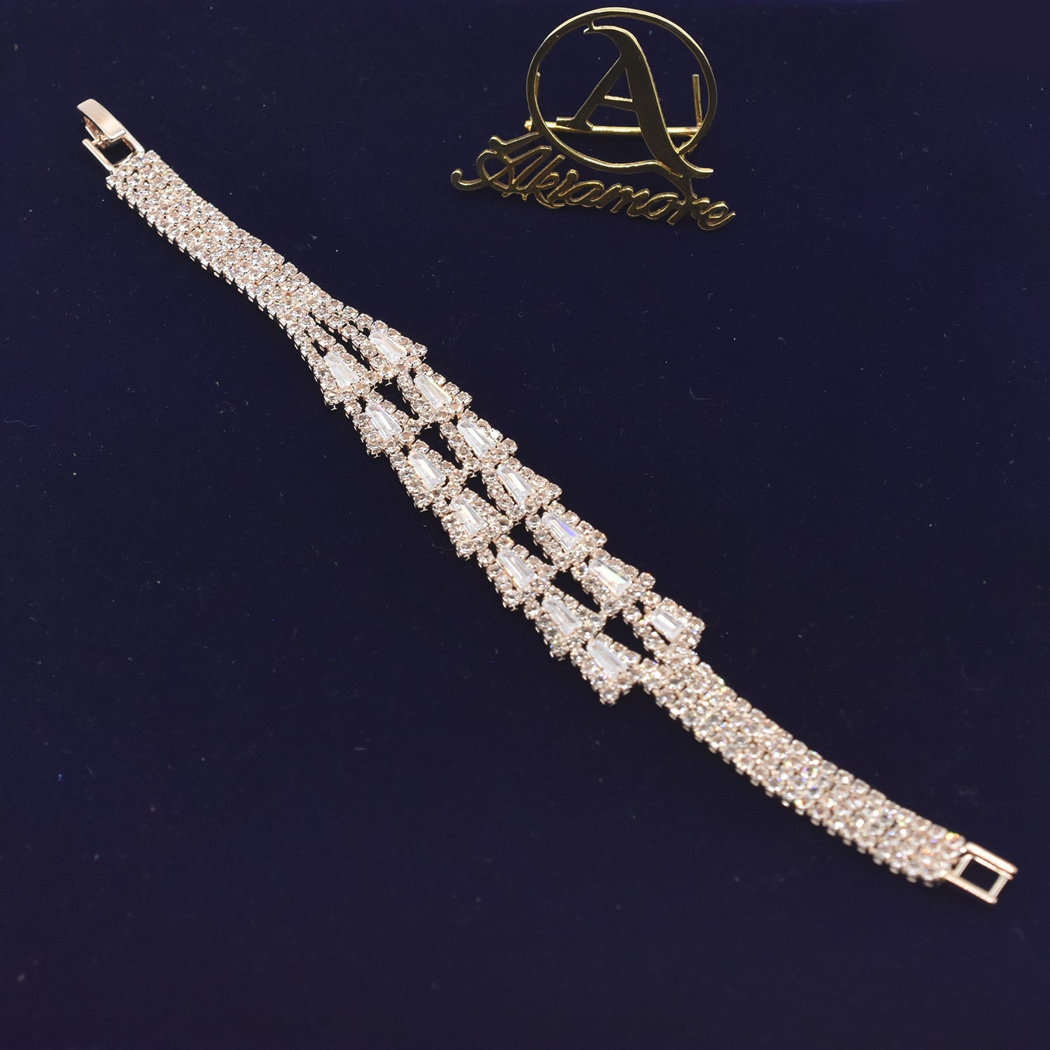 Sterling Golden and Rose Gold Silver Ladies Cubic Zirconia Tennis Bracelet Women Girls Fashion Box Chain Bracelets Jewelry btfrgda4e-a