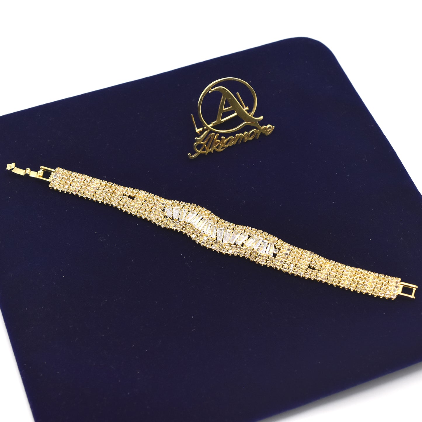 Sterling Golden and Rose Gold Silver Ladies Cubic Zirconia Tennis Bracelet Women Girls Fashion Box Chain Bracelets Jewelry btfrgda4e-a