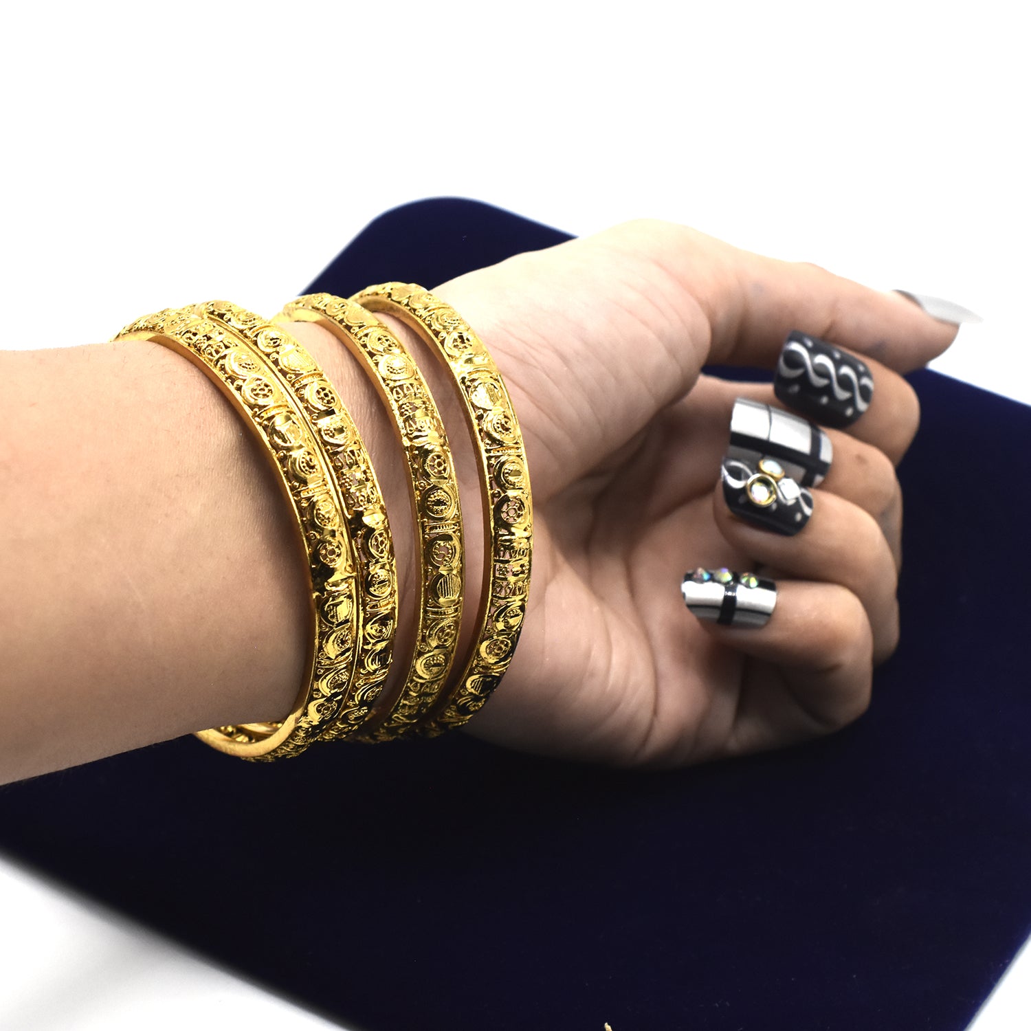 4pcs Ethiopian Jewelry Gold Color Bangles Dubai bl26gde1a-g