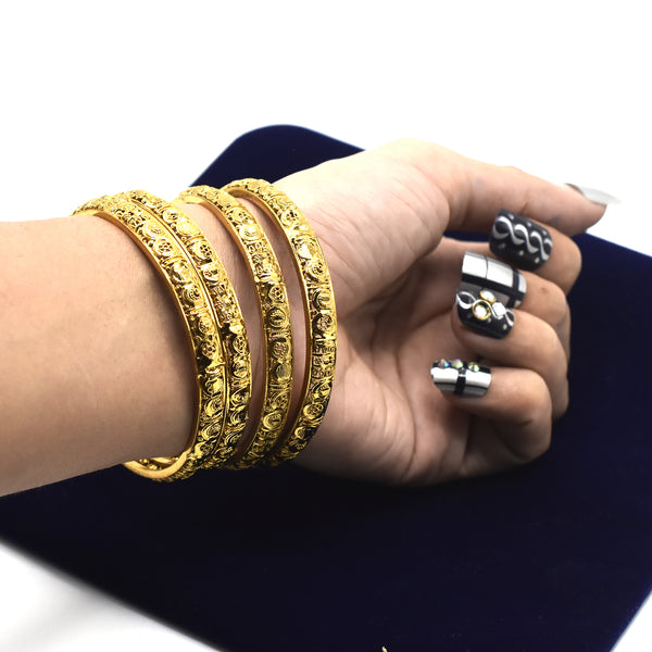 4pcs Ethiopian Jewelry Gold Color Bangles Dubai bl26gde1a-g