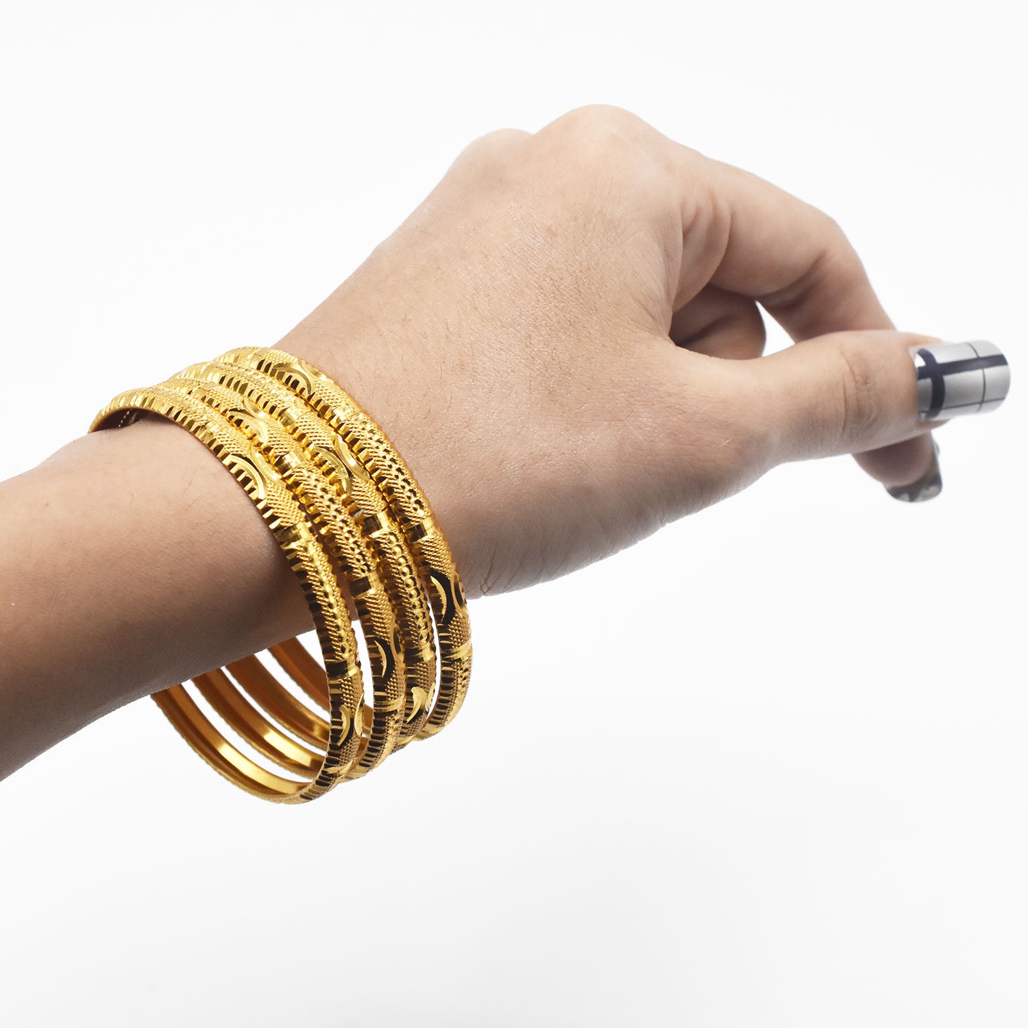 Gold Plated Beautiful 4 PCS Bangle Set bl24gde1m-9