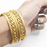 6 Pieces Gold Plated Stylish Bangles Set bl24gde4b-1