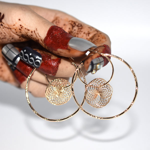 Golden Circle Round Hoop Earrings for girls