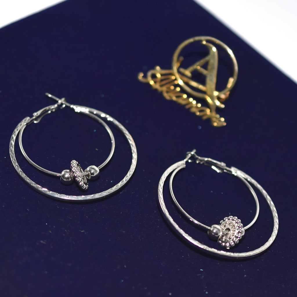 Silver Circle Round Hoop Earrings for Women's Fashion