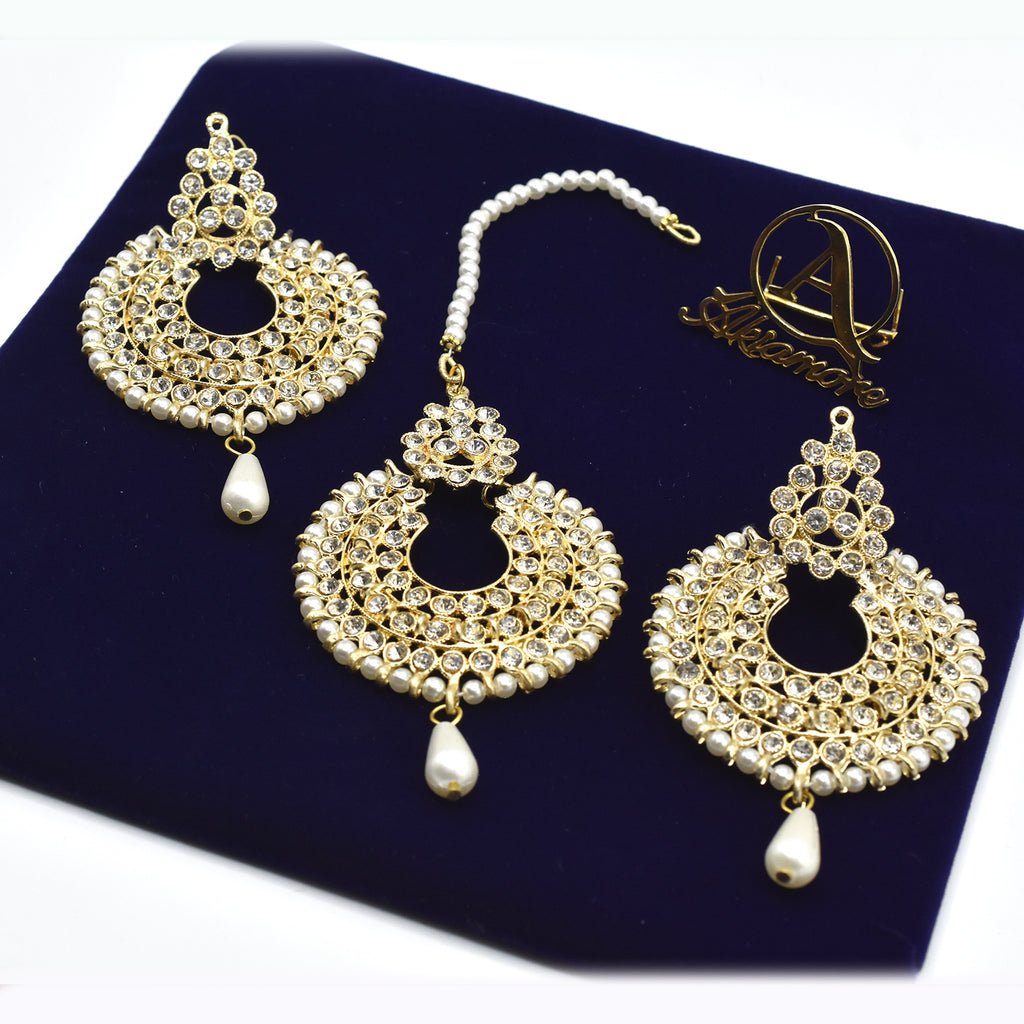 High Traditional look Beautiful Golden Earings & Bindya Set egfrpdb5i-9