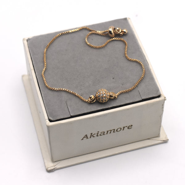 Sterling Golden Wedding Bracelet for Women Trendy Elegant  Design Crystal Jewelry Party Accessories Gift btfrgda4e-h