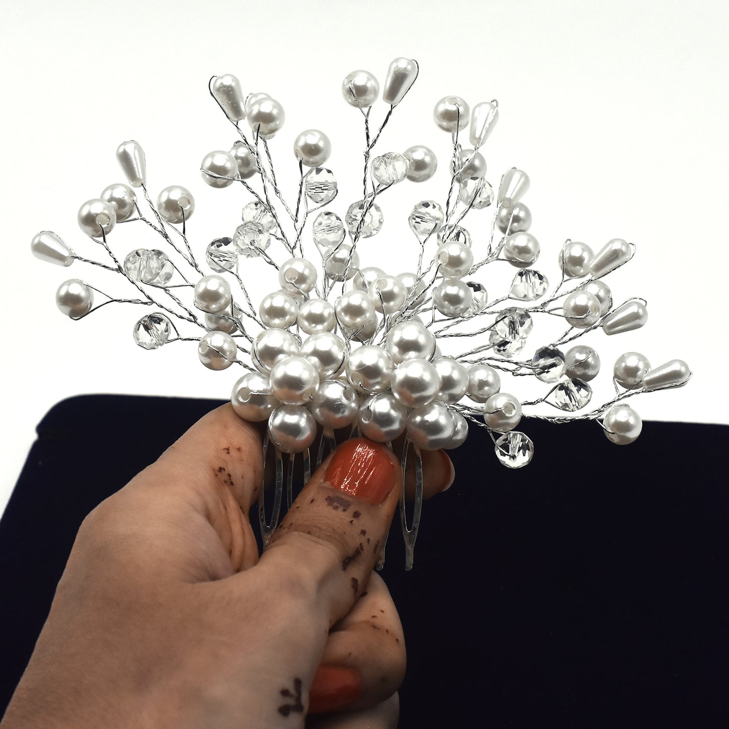 Crystal Hair Combs Tiaras Rhinestone Pearl Bridal Hair Comb Headpiece Women Hair Jewelry Wedding Hair Accessories for Bride cpfrpdc5k-1
