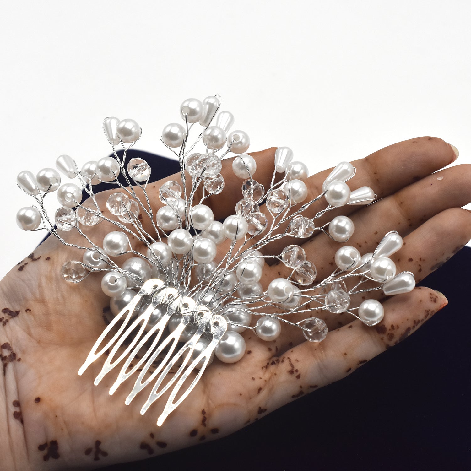 Crystal Hair Combs Tiaras Rhinestone Pearl Bridal Hair Comb Headpiece Women Hair Jewelry Wedding Hair Accessories for Bride cpfrpdc5k-1