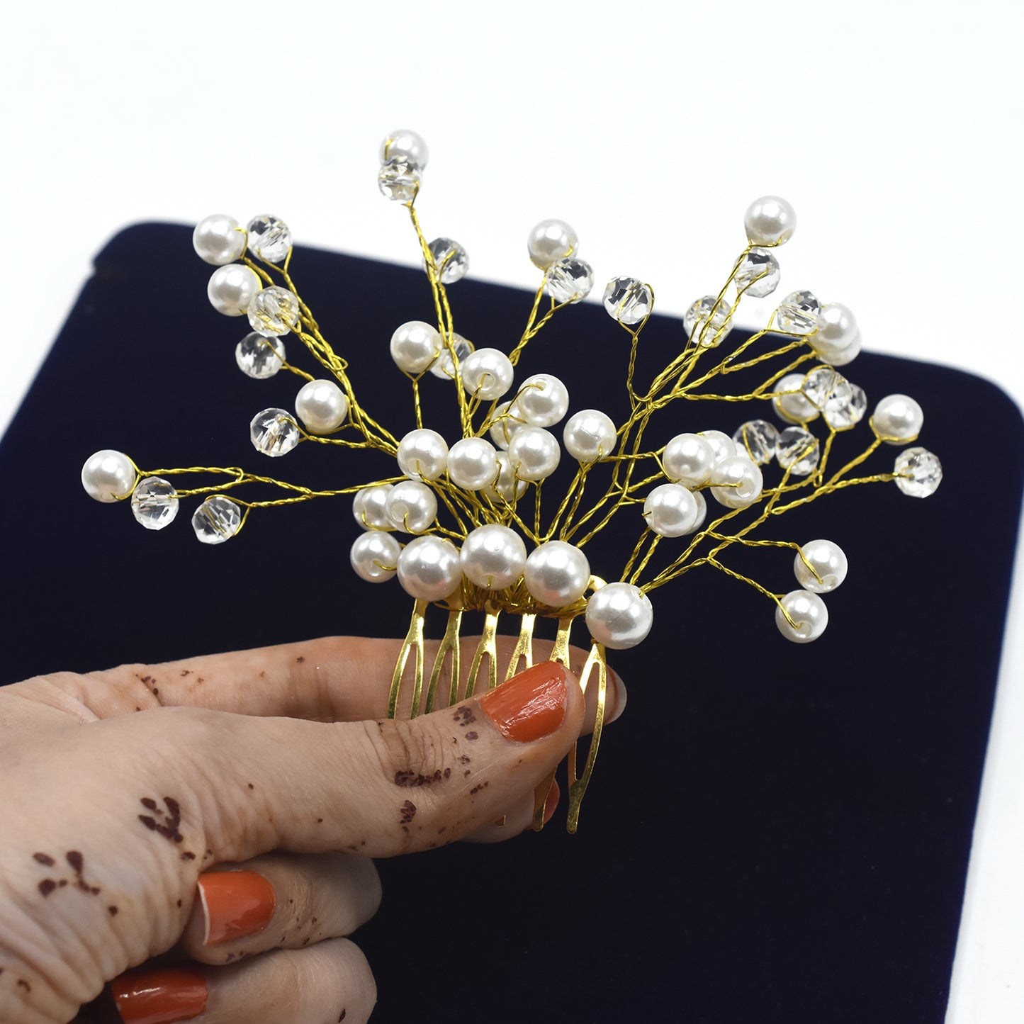 Crystal Hair Combs Tiaras Rhinestone Pearl Bridal Hair Comb Headpiece Women Hair Jewelry Wedding Hair Accessories for Bride cpfrpdc5k-1