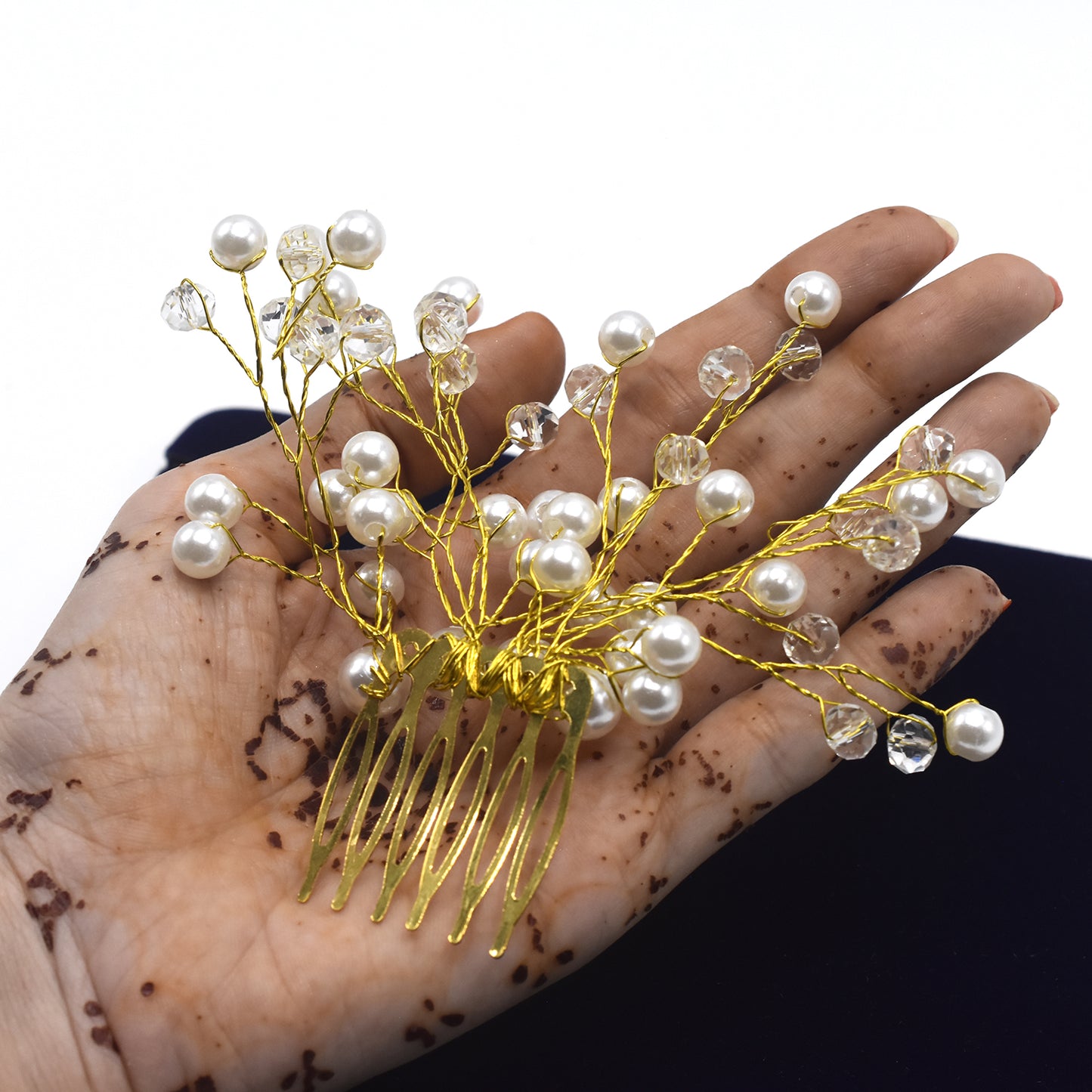 Crystal Hair Combs Tiaras Rhinestone Pearl Bridal Hair Comb Headpiece Women Hair Jewelry Wedding Hair Accessories for Bride cpfrpdc5k-1