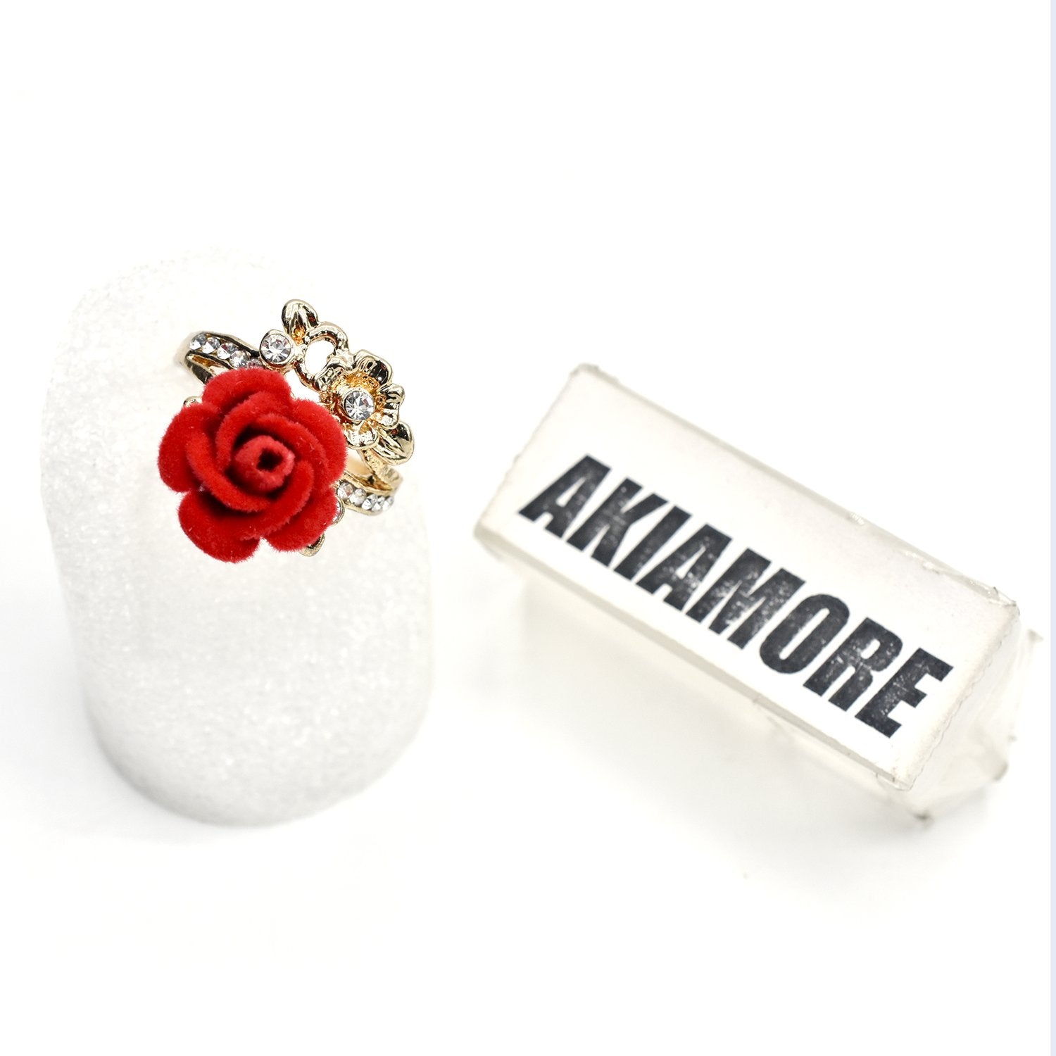 Ring Quality red Zircon Red princess cut crystal Rose flower Ring fgfrrdf1s-1