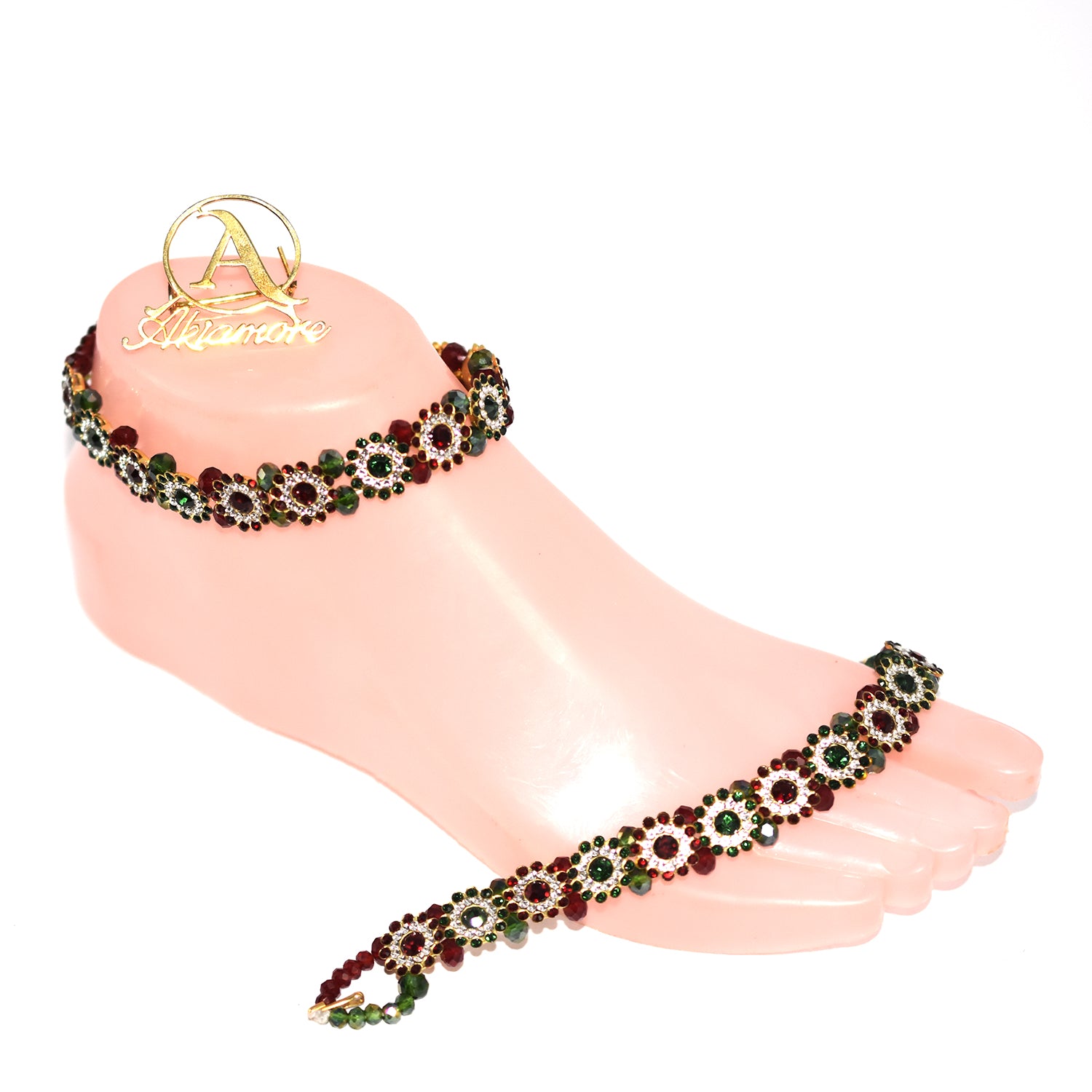 Pearl Kundan anklet plfrmga3n-6