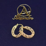 Gold Earrings Luxury sterling silver Crystal Earring For Women