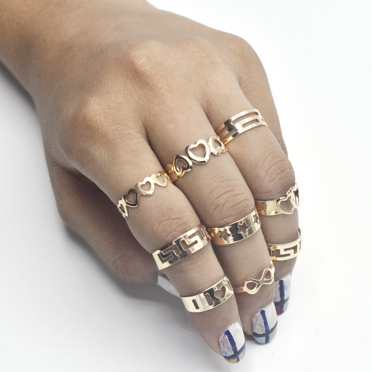 10 Pcs/set Bohemian Moon Star Gold Rings Set For Woman BOHO Crystal Knuckle Ring 2020 Female Finger Statement Fashion Jewelry fgfrgdf4a-1