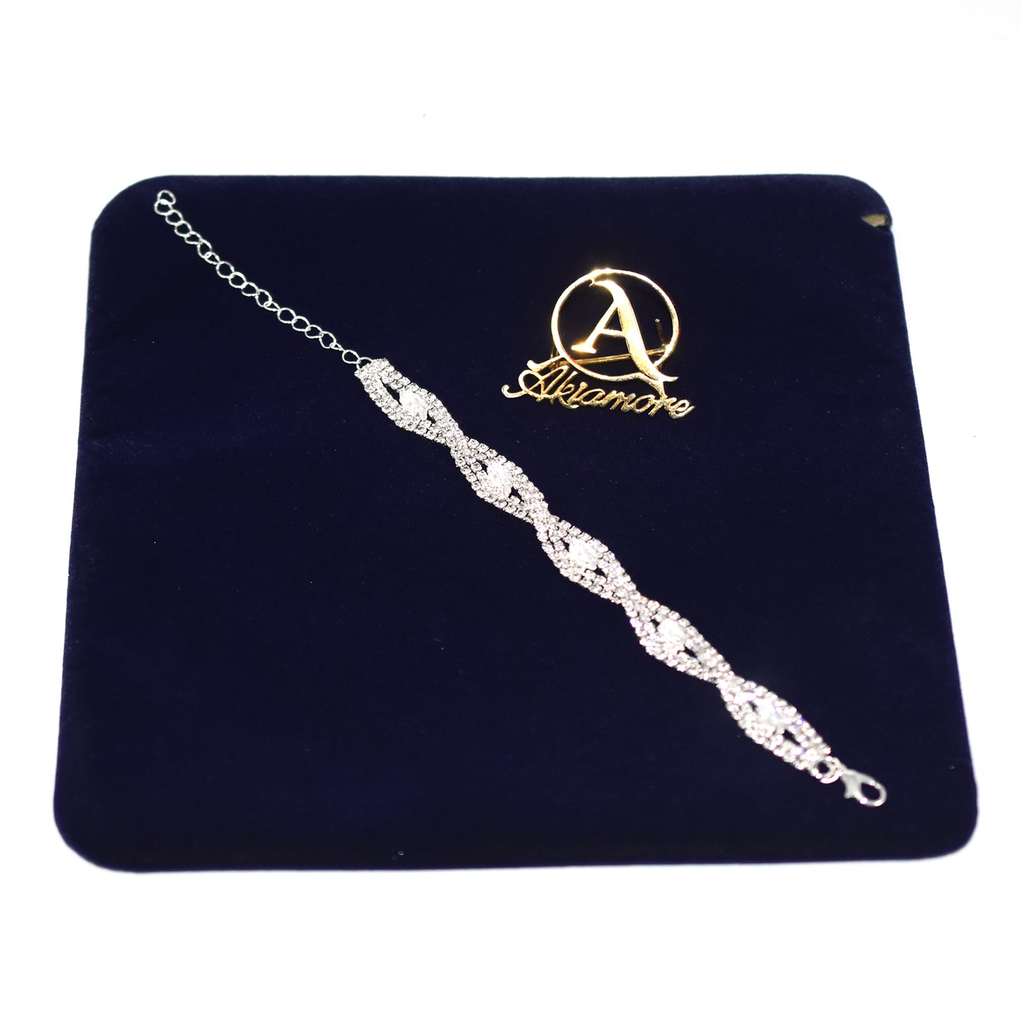 Sterling Golden and Rose Gold Silver Ladies Cubic Zirconia Tennis Bracelet