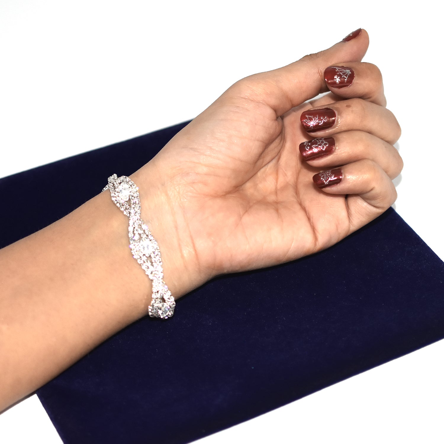 Sterling Golden and Rose Gold Silver Ladies Cubic Zirconia Tennis Bracelet