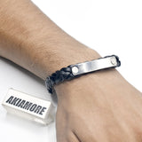 New Genuine Leather Cool Black Gold Creative Design Stainless Steel Magnetic Buckle Charm Men Leather Bracelet btfrbka4h-3