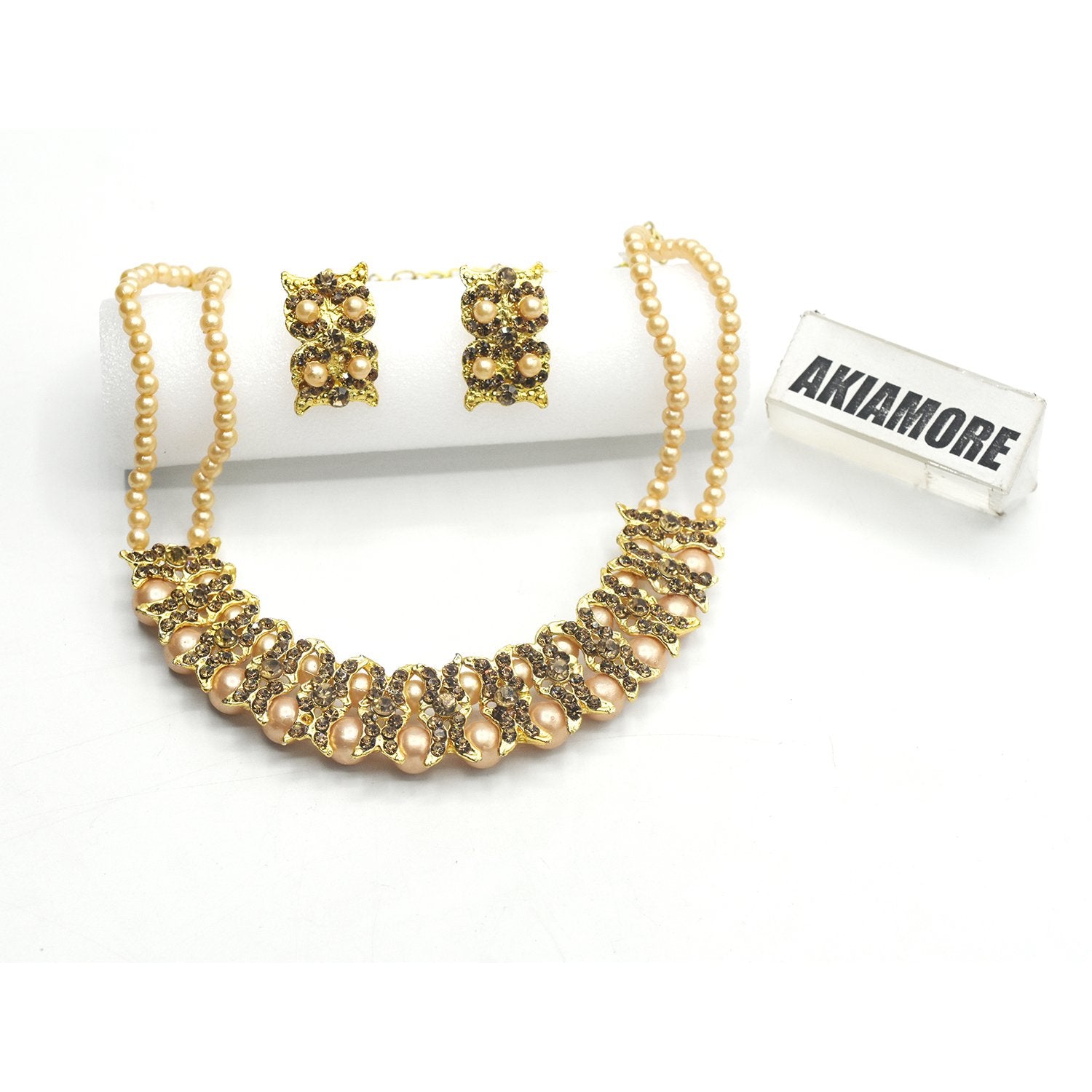 Golden Imitation Pearl Wedding Necklace Earring Sets Party Jewelry Sets for Women Elegant Party Gift Fashion Jewellery jtfrcra1g-1