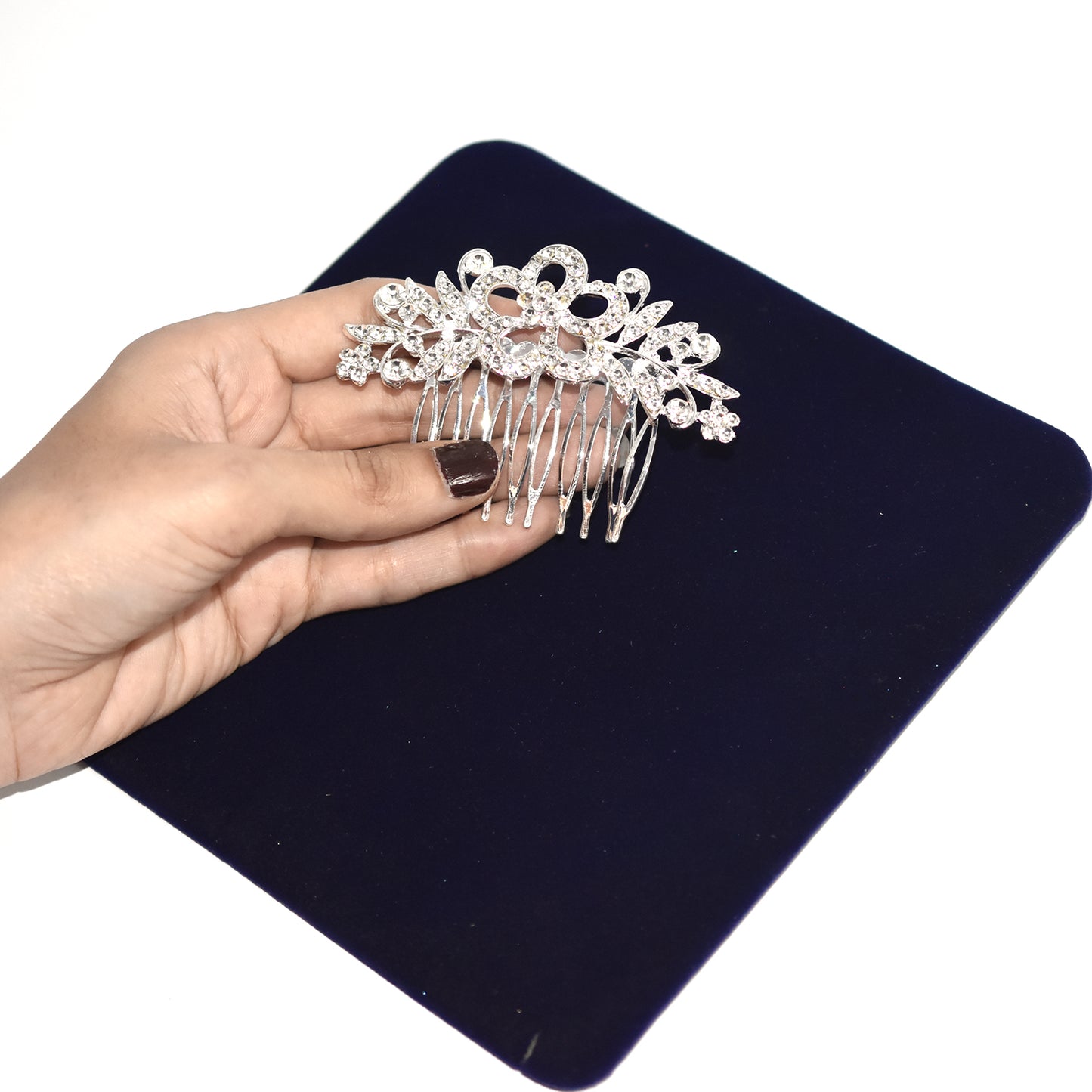 Silver Color Pearl Rhinestone Wedding Hair Bridal Headpiece