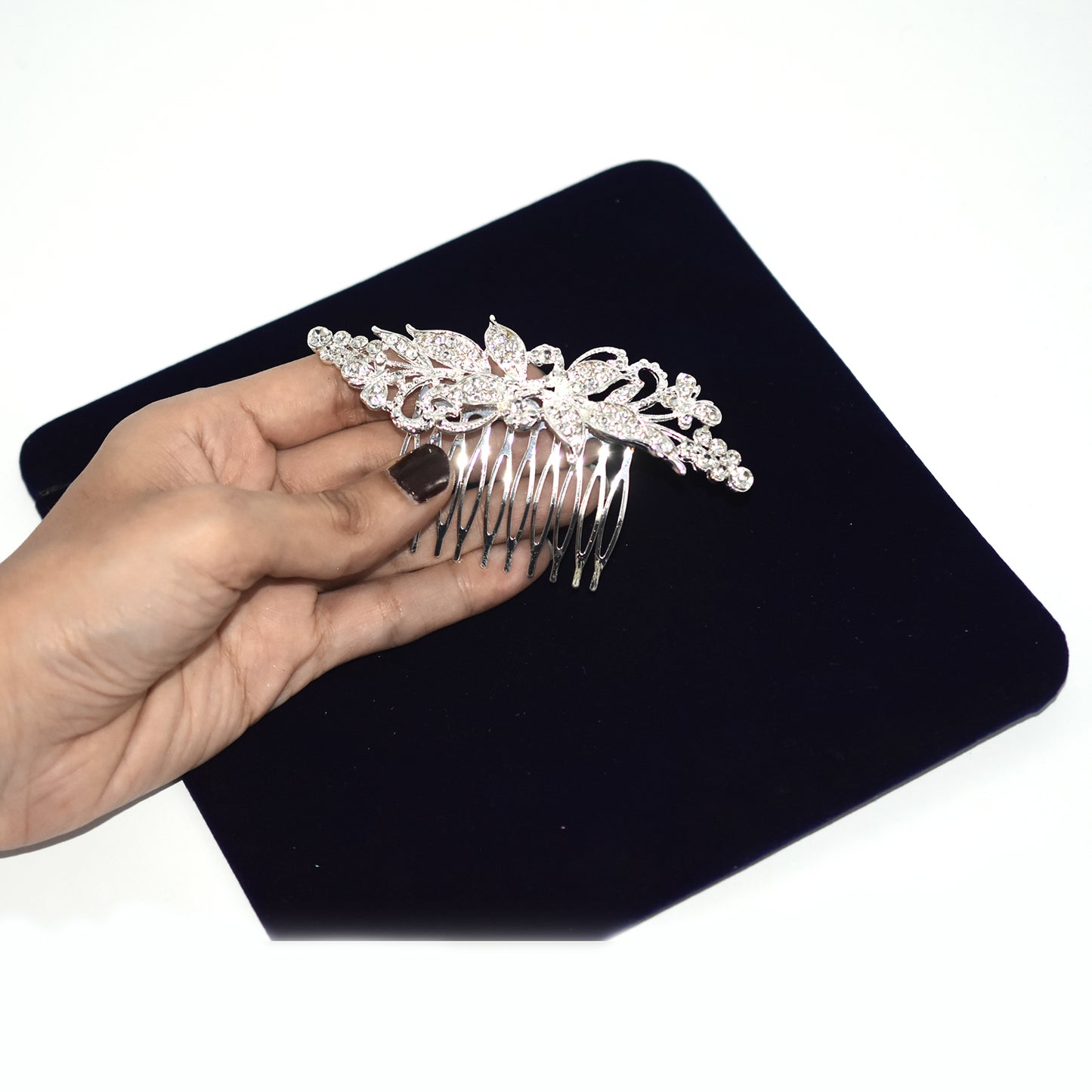 Silver Color Pearl Rhinestone Wedding Hair Bridal Headpiece